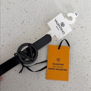 NWT authentic Valentino By Mario Valentino Black Leather Belt